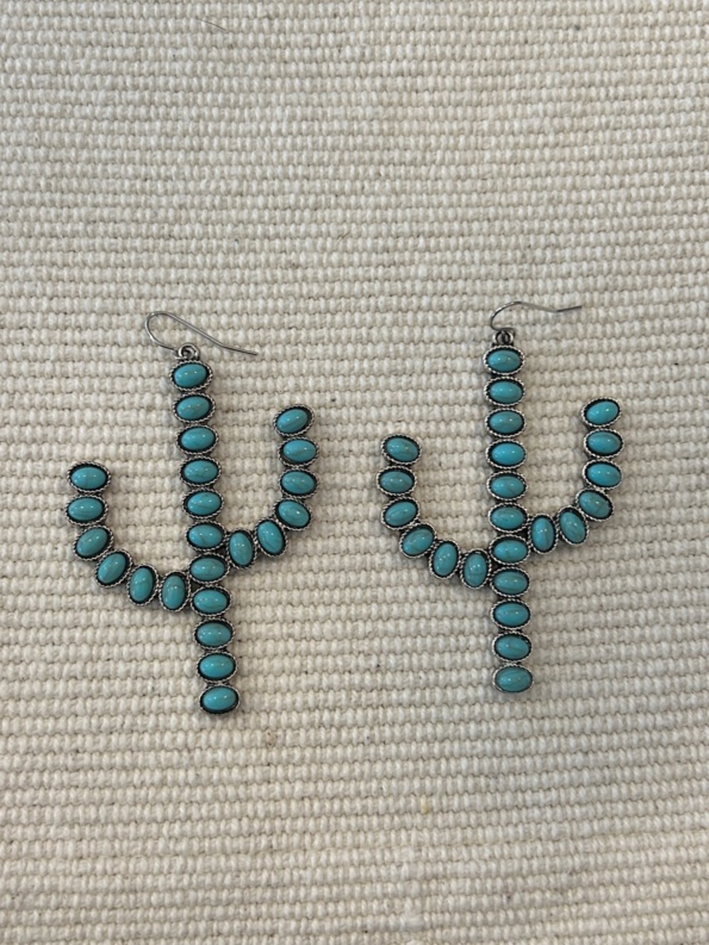 Turquoise Cactus Dangle Earrings